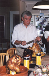 carving the chicken