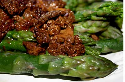 asparagus with morels