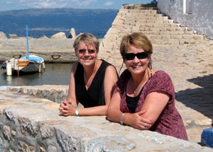 Barb & Carol in Greece